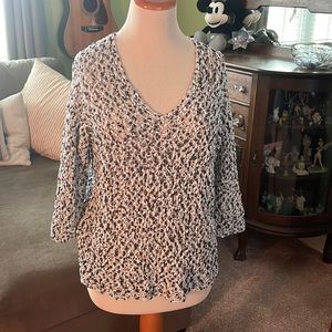 Open knit cotton sweater